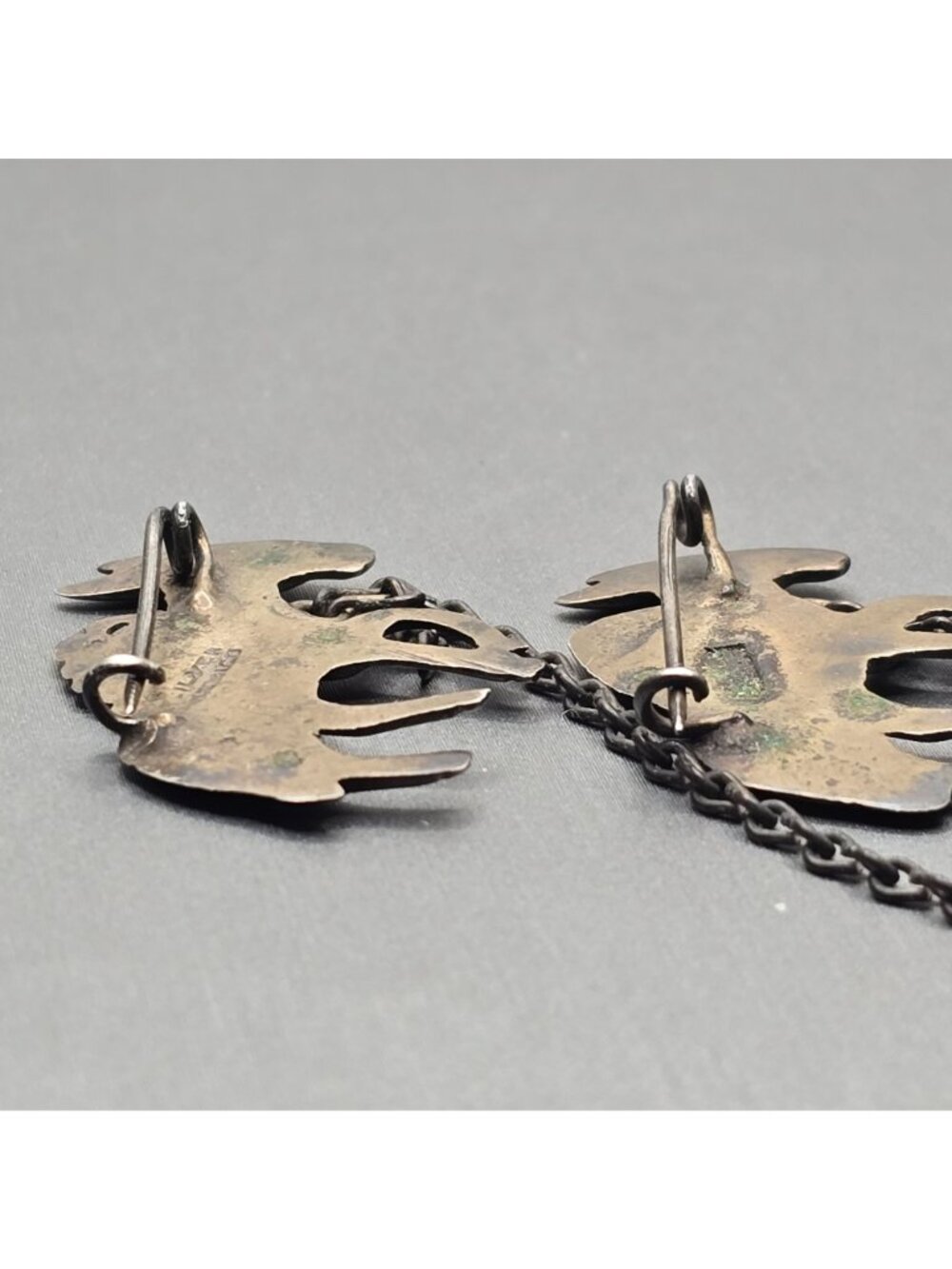 Vintage Taxco Sterling Silver Mule Donkey Chatelaine Brooch Mexican Pin - Picture 6 of 13